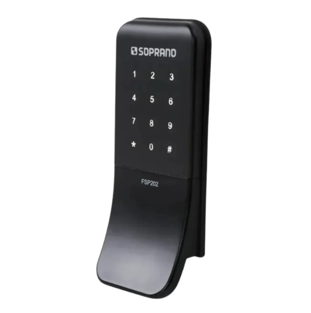 Fechadura digital c/ botoes touch preta sobrepor fsp202