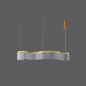 Luminaria pendente 28w 3000k dourado 1468lm 1mt atenas
