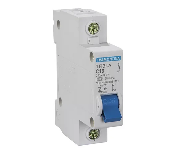 Disjuntor 1x 16a c 3ka 127v - 220v tramontina