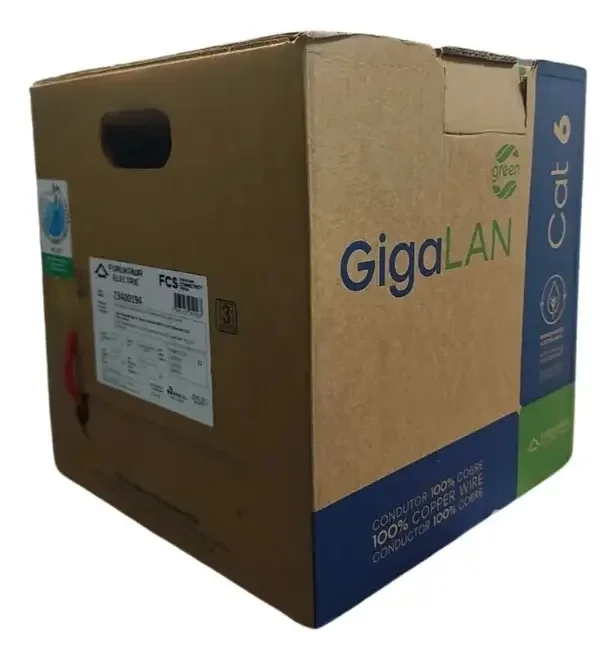 Cabo u/utp vm cat.6 lszh-3 caixa c/305m gigalan green 23awgx4p