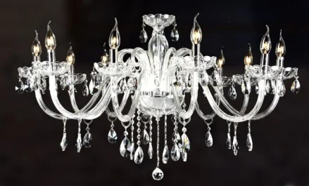 Lustres alessa 12 lamp. e14 cristal transparente 98x57cm