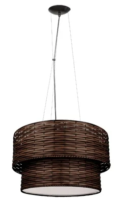 Lustres duplo 03 lamp c/acrilico tabaco vime 50x40