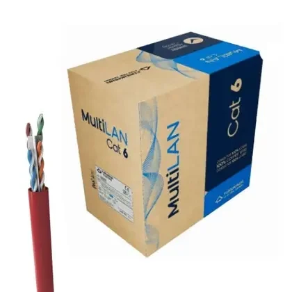 Cabo u/utp vm cm cat.6 rohs caixa c/305m multilan 24awgx4p