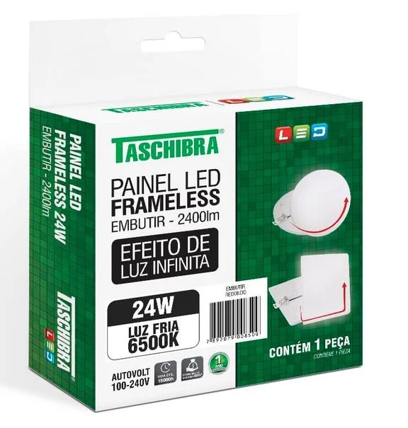 Luminaria led emb/sob borda infinita 24w 6500k red. 17cm