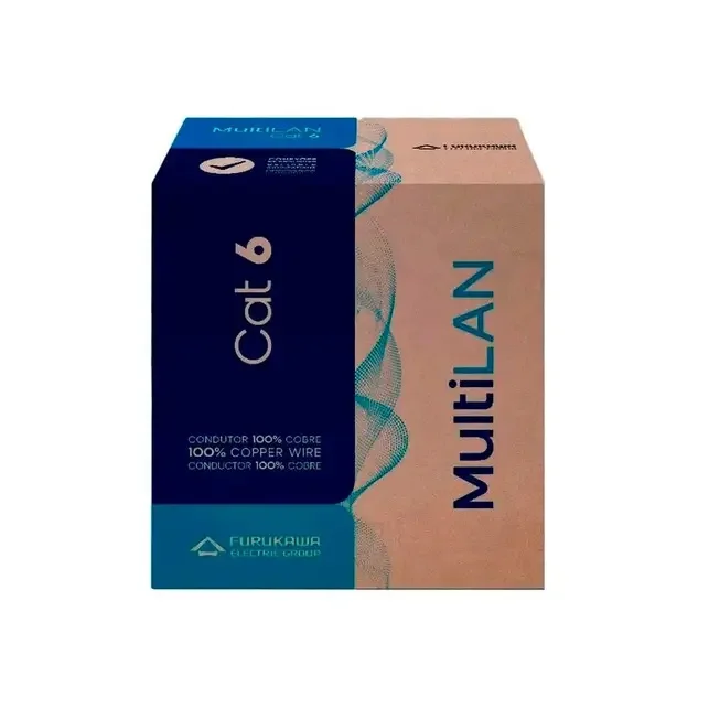 Cabo u/utp cz cm cat.6 rohs caixa c/305m multilan 24awgx4p